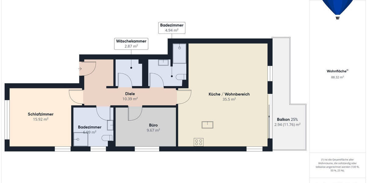 Etagenwohnung Perl - 3 Zimmer, 95 m&sup2;, 1.350&euro; | Angebot:22818460