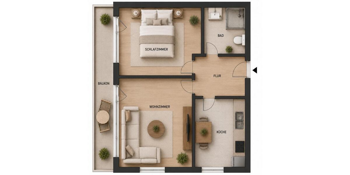 Etagenwohnung Göttingen Elliehausen / Esebeck - 2 Zimmer, 55 m&sup2;, 650&euro; | Angebot:26647061