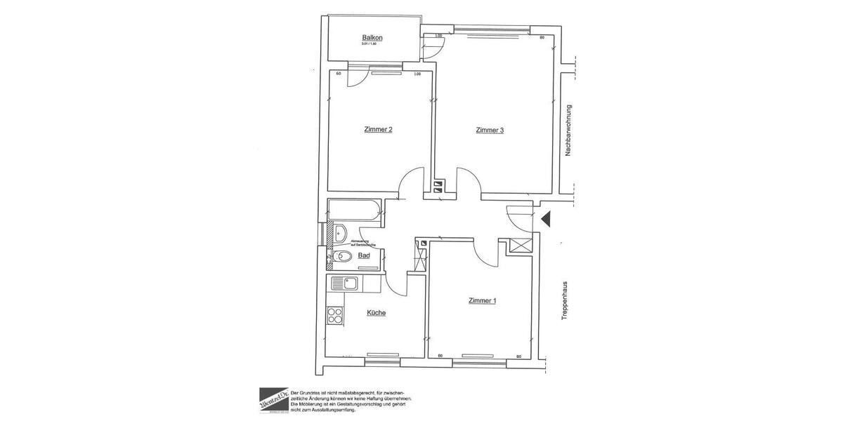 Erdgeschoßwohnung Mettmann - 3 Zimmer, 67 m&sup2;, 730&euro; | Angebot:26589327