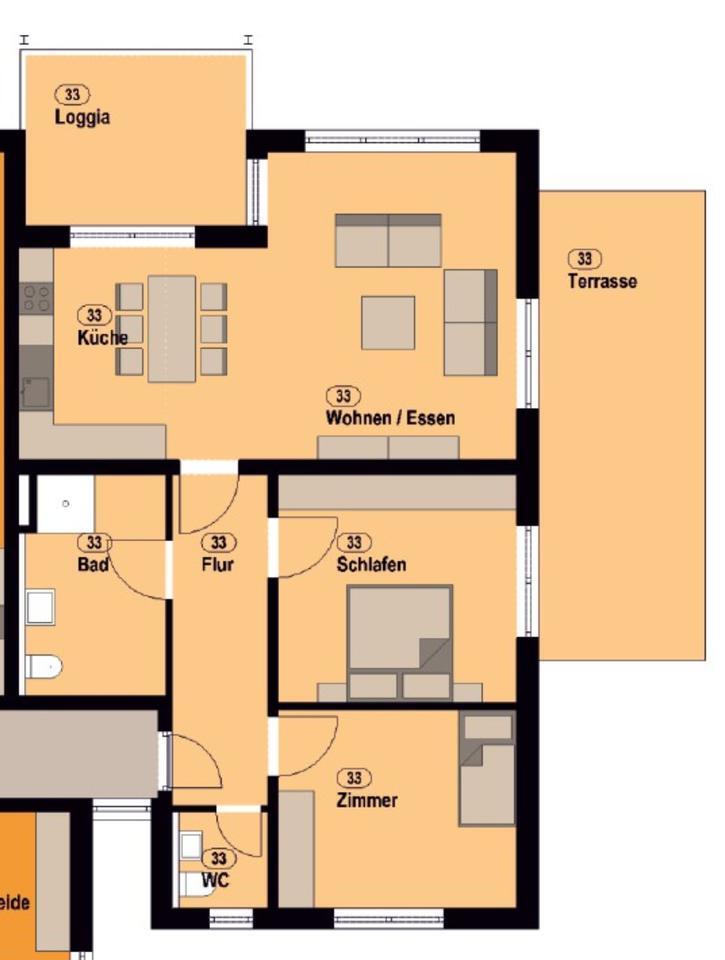 3-Zimmer-Wohnung mit Terrasse, Loggia und hochw. Ausstattung