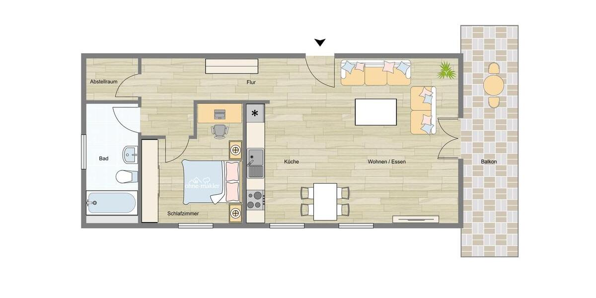 Erdgeschoßwohnung Georgsmarienhütte - 2.5 Zimmer, 63 m&sup2;, 690&euro; | Angebot:24836322