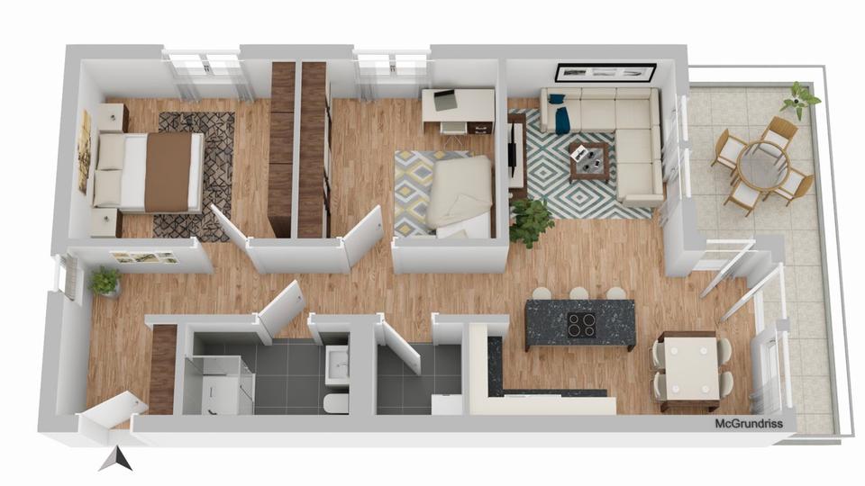 Erdgeschoßwohnung Deggendorf - 3 Zimmer, 73 m&sup2;, 950&euro; | Angebot:26061785