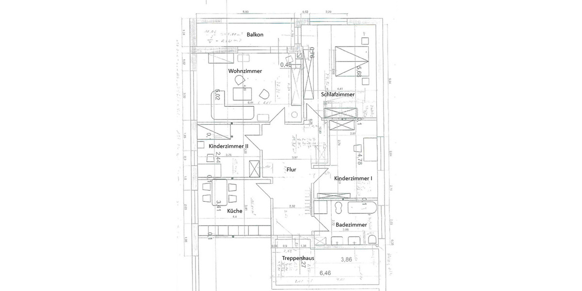Etagenwohnung Oldenburg Kreyenbrück - 4 Zimmer, 130 m&sup2;, 1.200&euro; | Angebot:26740342