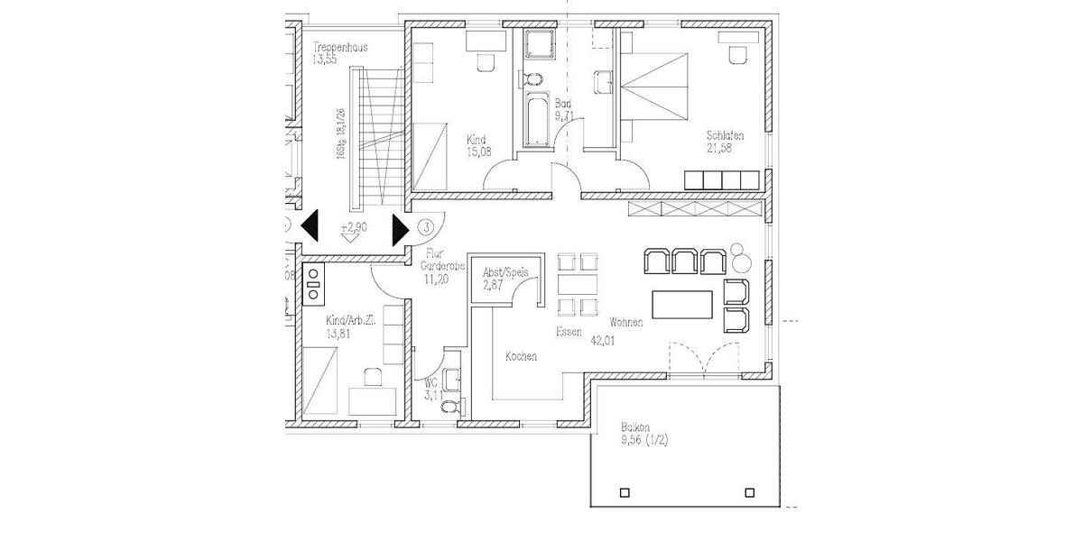 Etagenwohnung Ilshofen - 4 Zimmer, 133 m&sup2;, 1.250&euro; | Angebot:26574167
