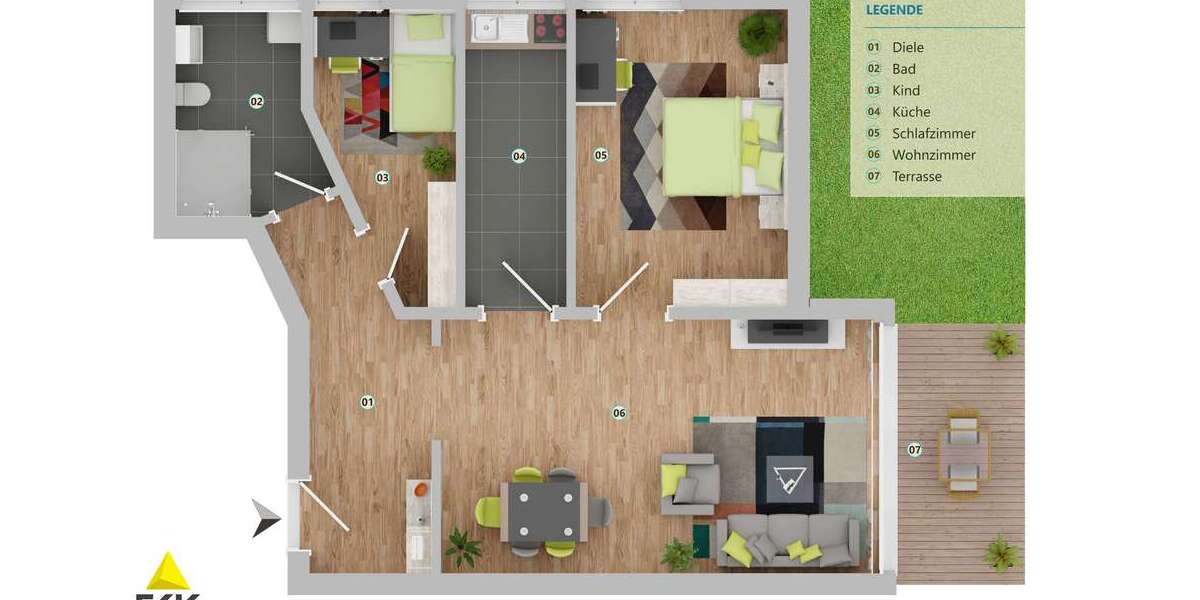 Etagenwohnung Bonn Lannesdorf - 3 Zimmer, 72 m&sup2;, 1.150&euro; | Angebot:25151366