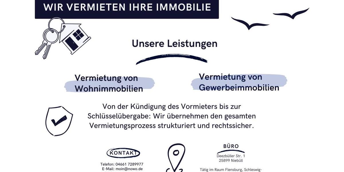 Etagenwohnung Niebüll - 2 Zimmer, 52 m&sup2;, 520&euro; | Angebot:26495431