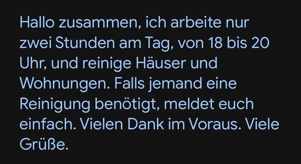 Reinigung von Häusern und Wohnungen. zimmer