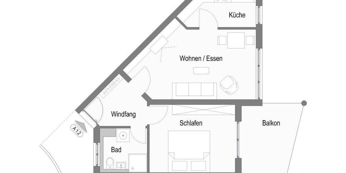 Etagenwohnung Herrenberg Herrenberg (Stadt) - 2 Zimmer, 52 m&sup2;, 900&euro; | Angebot:26877573