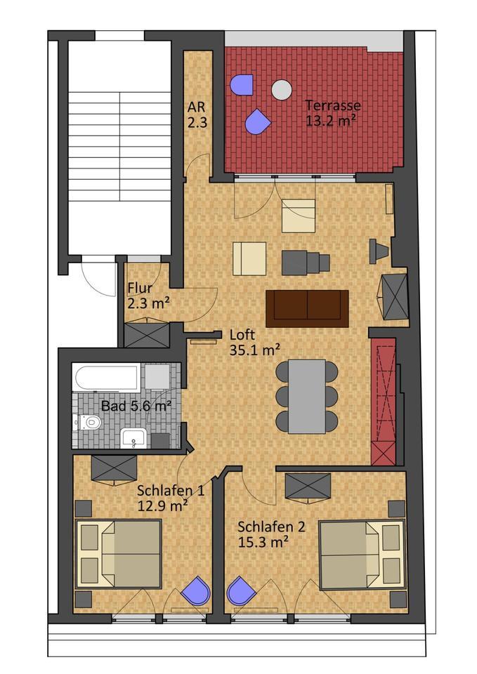 FerienWohnung - Dachloft - 78 m² Berlin Moabit