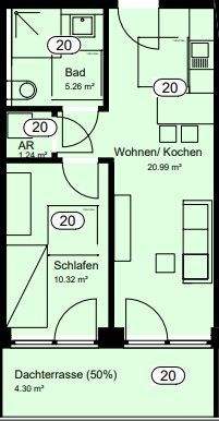 Etagenwohnung Recke - 2 Zimmer, 42 m&sup2;, 484&euro; | Angebot:25244987