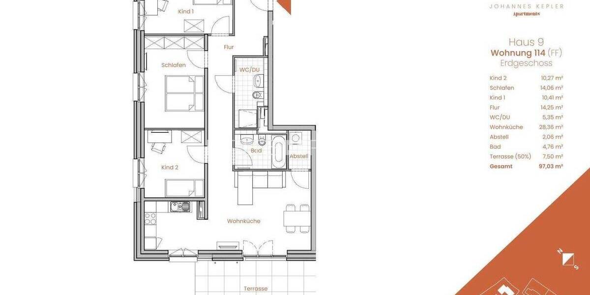 Etagenwohnung Lübeck St. Gertrud - 4 Zimmer, 96 m&sup2;, 1.299&euro; | Angebot:26768346
