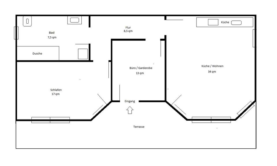 2,5 Zimmer 80qm Wohnung in 94327 Bogen 2.5 zimmer