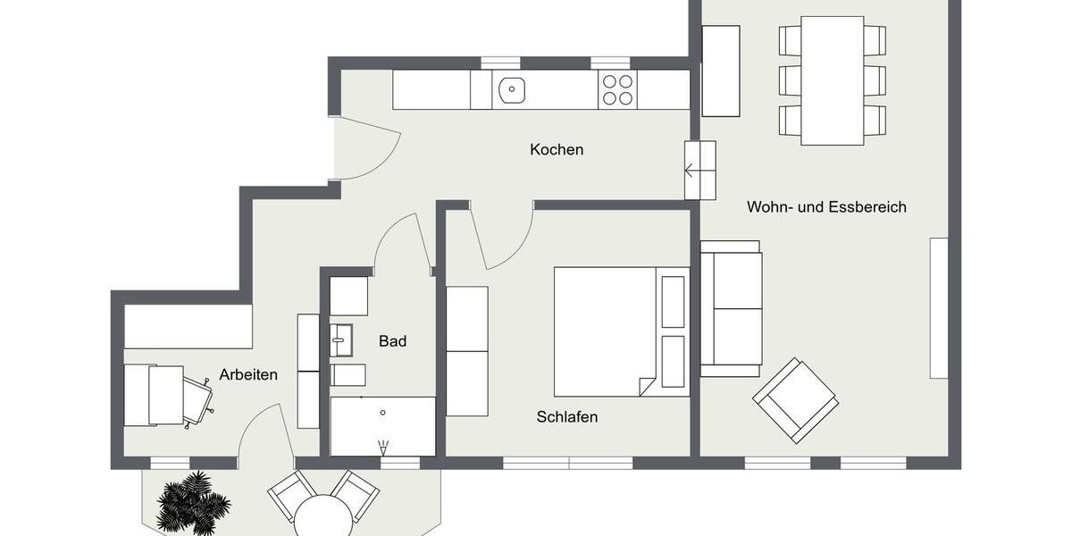 Etagenwohnung Kappeln - 2.5 Zimmer, 63 m&sup2;, 849&euro; | Angebot:24782417
