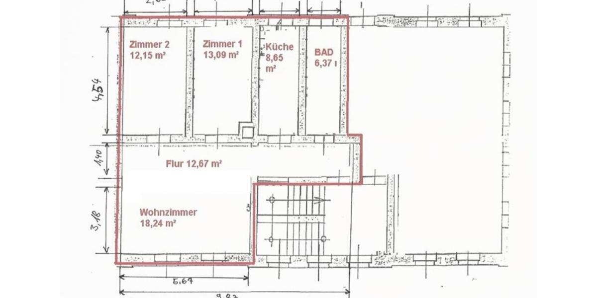 Etagenwohnung Oelsnitz (Vogtland) - 3 Zimmer, 71 m&sup2;, 450&euro; | Angebot:26617401