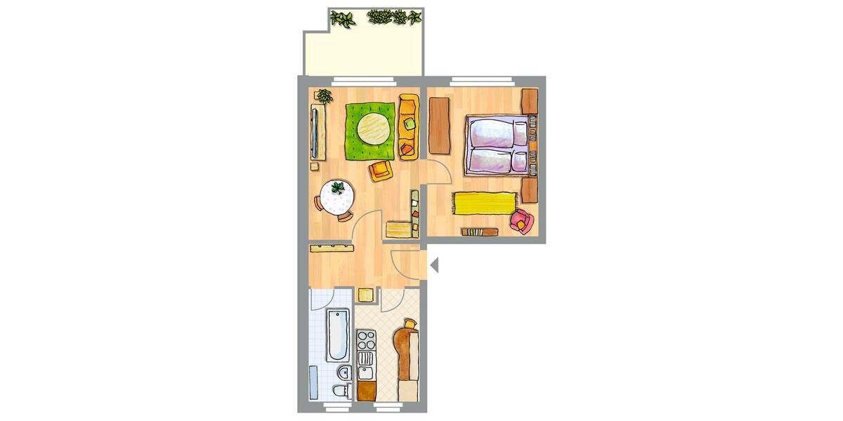 Etagenwohnung Wittenberg Lutherstadt - 2 Zimmer, 49 m&sup2;, 349&euro; | Angebot:26678159