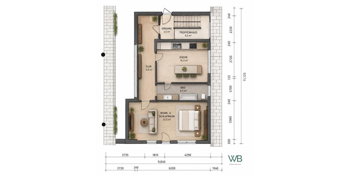 Dachgeschoßwohnung Aschersleben - 1 Zimmer, 50 m&sup2;, 365&euro; | Angebot:26649069