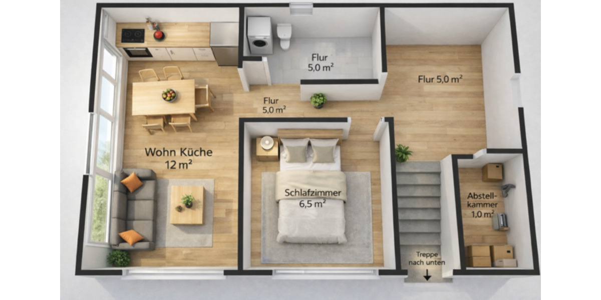Etagenwohnung Munster - 2 Zimmer, 35 m&sup2;, 550&euro; | Angebot:25418692