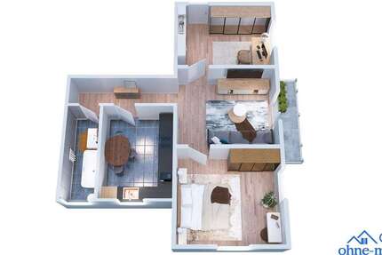 Wohnung Bad Kreuznach - 3 Zimmer, 65 m&sup2;, 480&euro; | Angebot:27101149