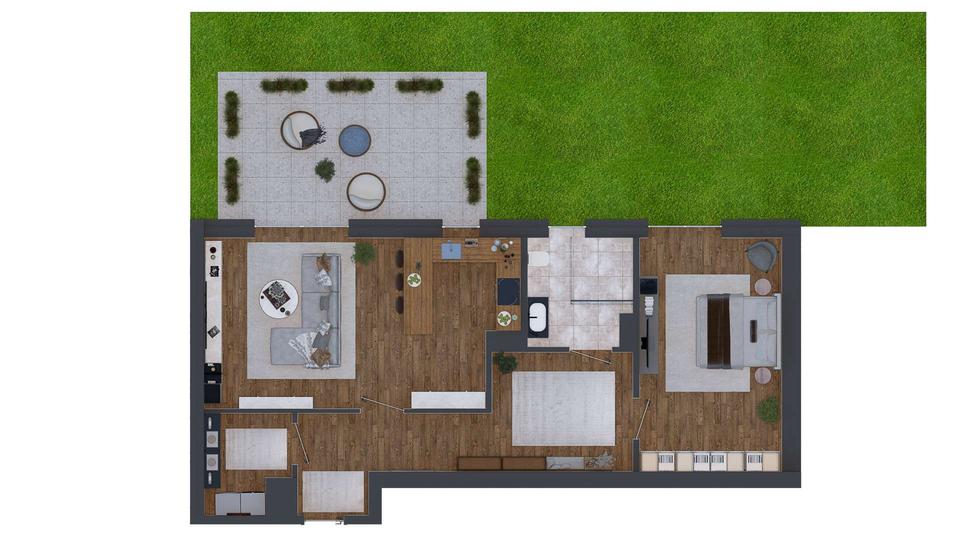 Erdgeschoßwohnung Achim - 2 Zimmer, 86 m&sup2;, 1.199&euro; | Angebot:24455956