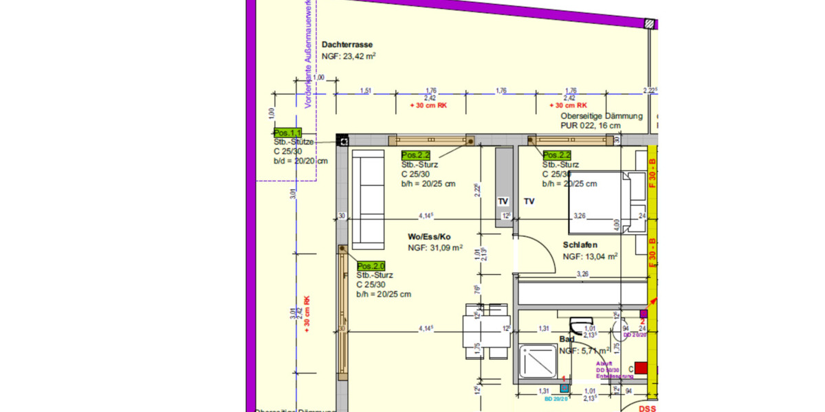 Neuwertige 2-Zi. Penthousewohnung mit Dachterrasse 2 zimmer