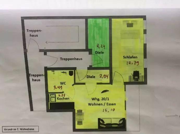 Etagenwohnung Aalen - 2 Zimmer, 37 m&sup2;, 540&euro; | Angebot:26227338
