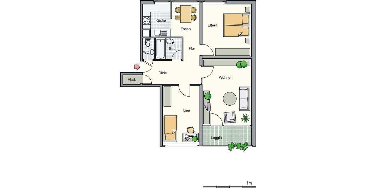 Erdgeschoßwohnung Kreuztal - 3 Zimmer, 75 m&sup2;, 375&euro; | Angebot:26166784
