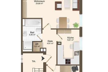 Wohnung zum Mieten in Bochum Eppendorf 920 € 65 m² 2.5 zimmer