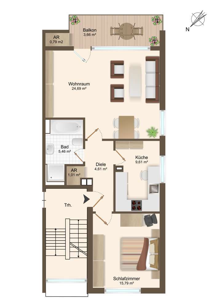 Wohnung zum Mieten in Bochum Eppendorf 920 € 65 m² 2.5 zimmer