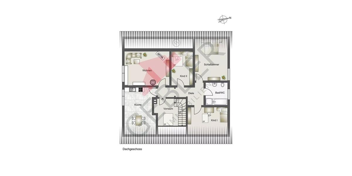 Dachgeschoßwohnung Warstein - 4 Zimmer, 75 m&sup2;, 430&euro; | Angebot:26026024