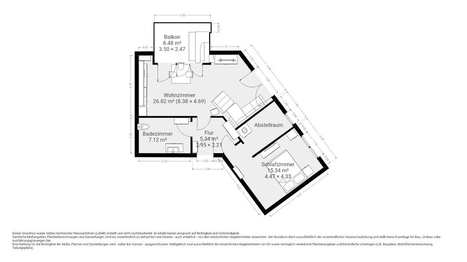 Etagenwohnung Zeven - 2 Zimmer, 66 m&sup2;, 650&euro; | Angebot:25804586