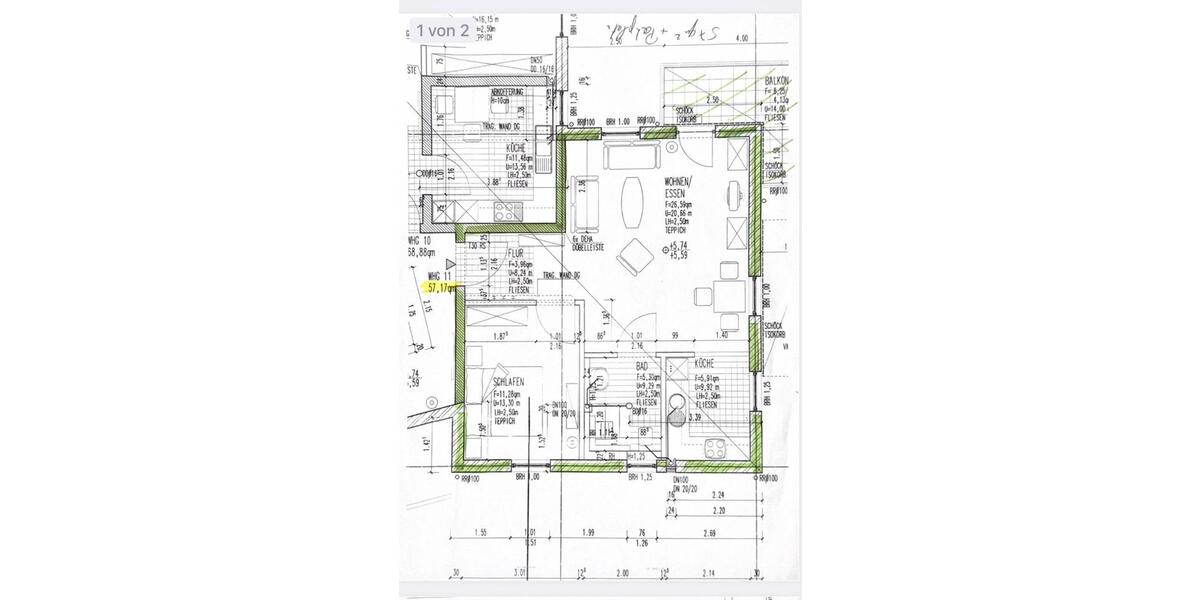 Etagenwohnung Riedstadt - 2 Zimmer, 58 m&sup2;, 760&euro; | Angebot:26226879