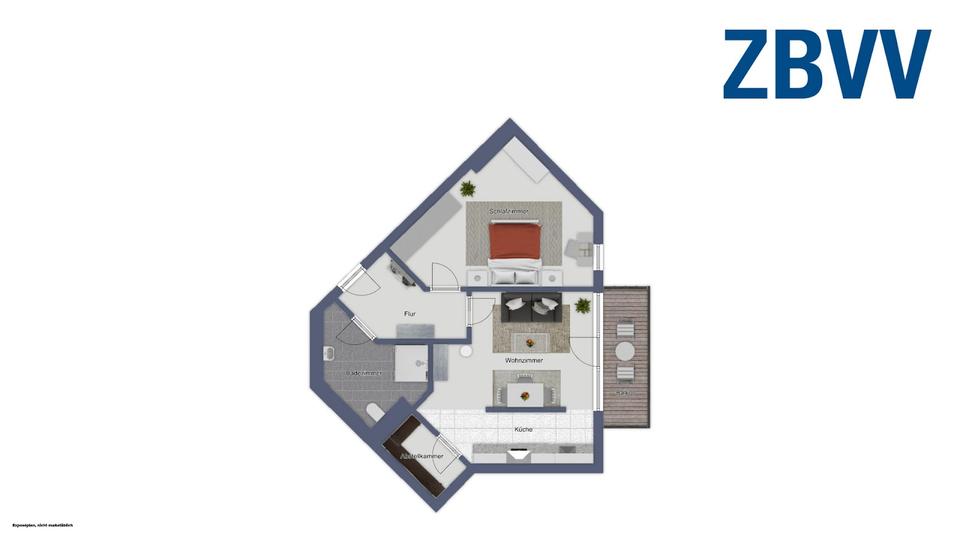 Etagenwohnung Magdeburg Leipziger Straße - 2 Zimmer, 58 m&sup2;, 409&euro; | Angebot:26420064