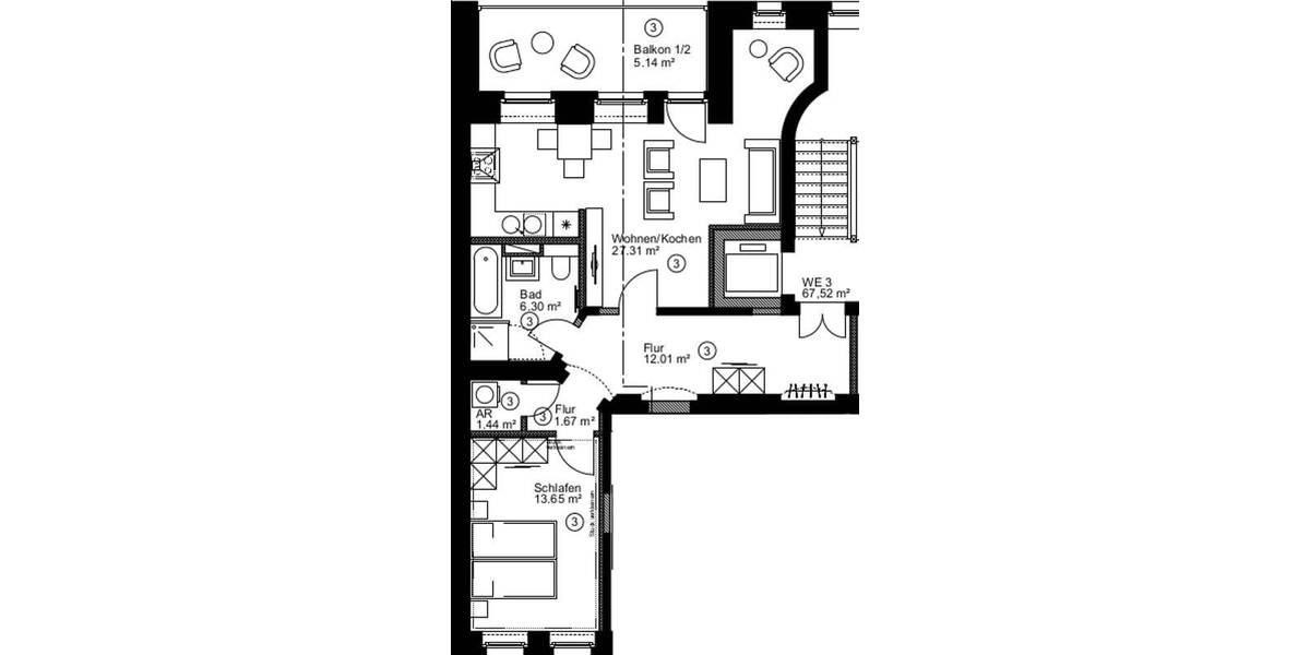 Etagenwohnung Leipzig Stötteritz - 2 Zimmer, 67 m&sup2;, 750&euro; | Angebot:26805957