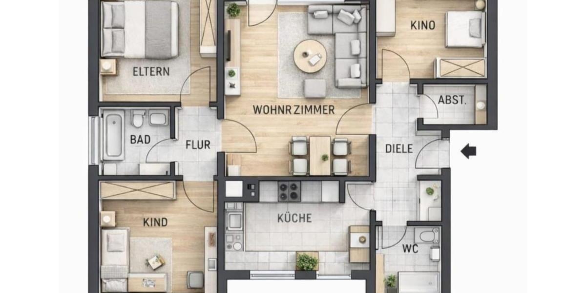 Erdgeschoßwohnung Marsberg - 4 Zimmer, 89 m&sup2;, 600&euro; | Angebot:24976939