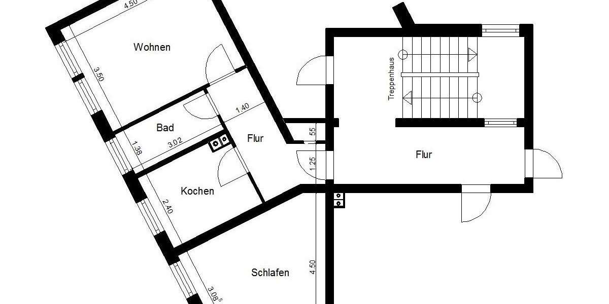 Etagenwohnung Nordhausen Nordhausen Ost - 2 Zimmer, 48 m&sup2;, 324&euro; | Angebot:27462885