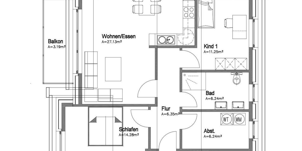 Etagenwohnung Delmenhorst Deichhorst - 3 Zimmer, 75 m&sup2;, 975&euro; | Angebot:26221704