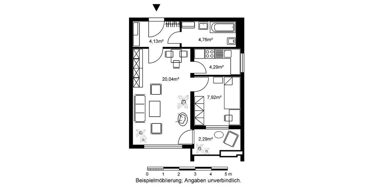 Etagenwohnung Wiesbaden Erbenheim - 1 Zimmer, 43 m&sup2;, 580&euro; | Angebot:26175064