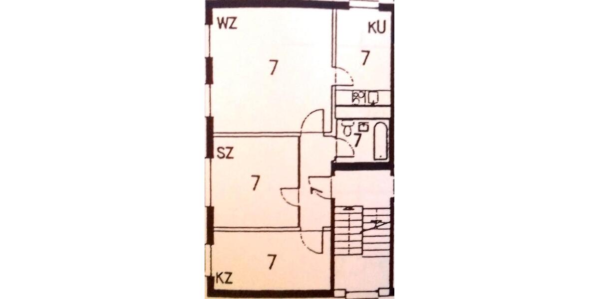 Etagenwohnung Greifswald Groß Schönwalde - 3 Zimmer, 60 m&sup2;, 650&euro; | Angebot:26532082