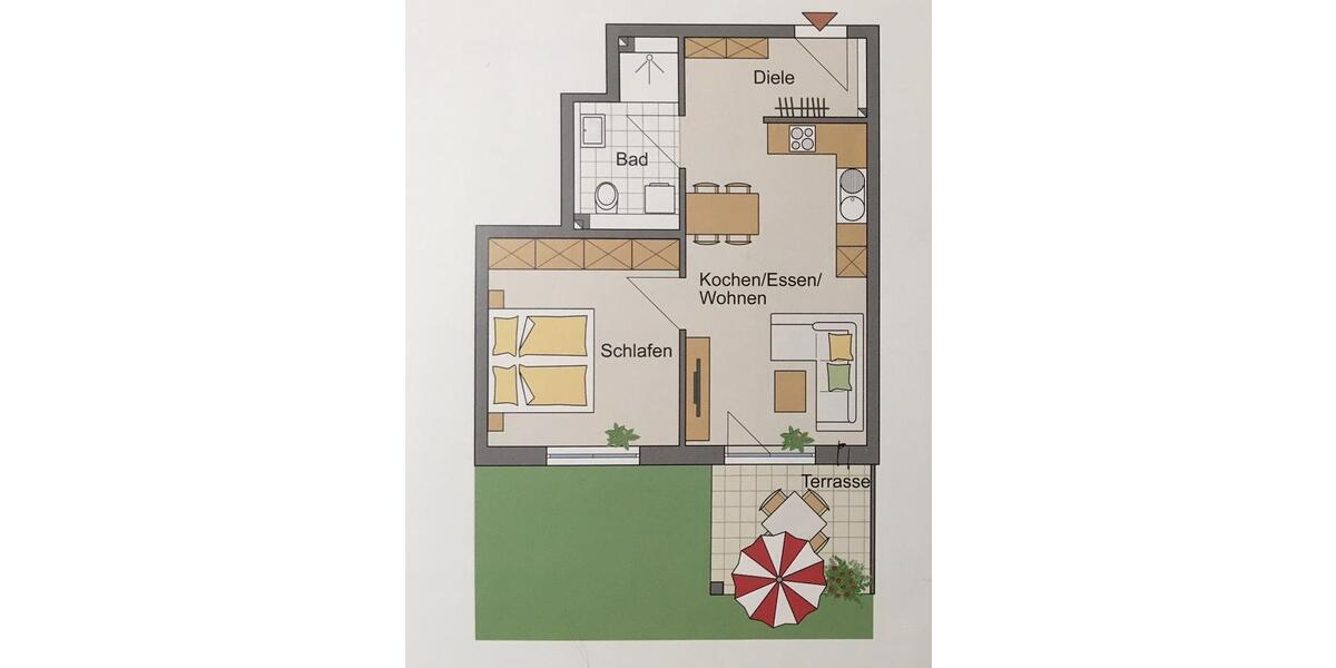 Erdgeschoßwohnung Roding - 2 Zimmer, 50 m&sup2;, 500&euro; | Angebot:26546175