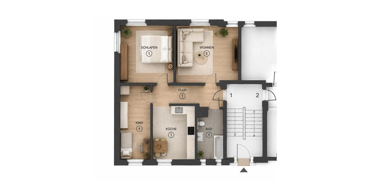 Erdgeschoßwohnung Plauen Alt Chrieschwitz - 3 Zimmer, 64 m&sup2;, 360&euro; | Angebot:26518940