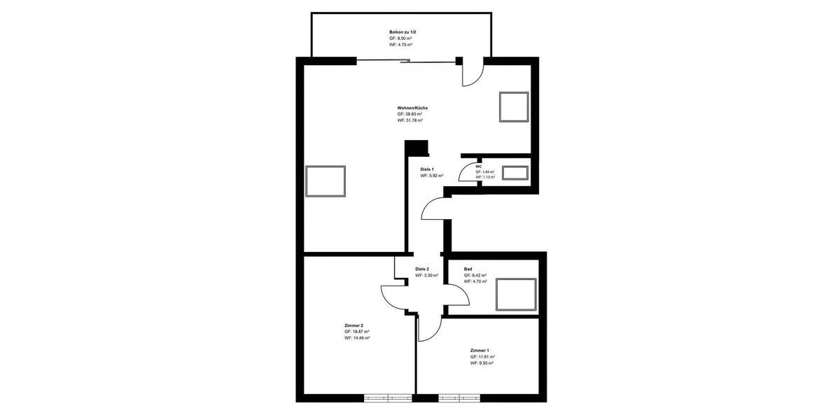 Etagenwohnung Freudenstadt Freudenstadt - 3 Zimmer, 75 m&sup2;, 1.150&euro; | Angebot:26819328