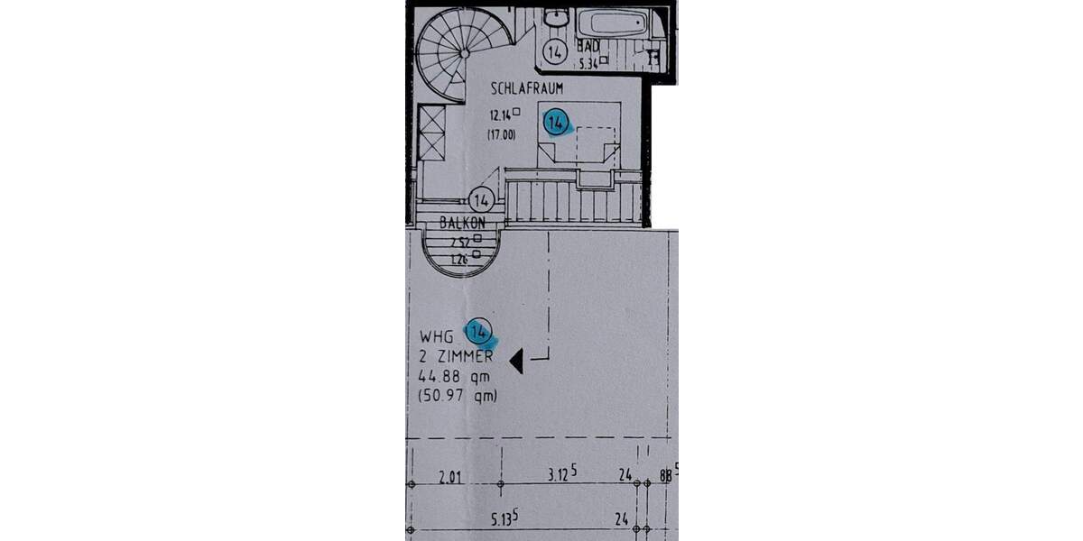 Etagenwohnung Wiesbaden Südost - 2 Zimmer, 50 m&sup2;, 750&euro; | Angebot:26740341