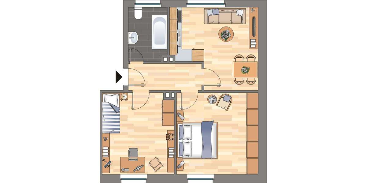 Etagenwohnung Herne Röhlinghausen - 2 Zimmer, 55 m&sup2;, 419&euro; | Angebot:27271243