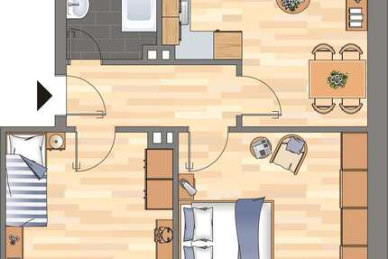 Wohnung Herne Röhlinghausen - 2 Zimmer, 55 m&sup2;, 419&euro; | Angebot:27271243