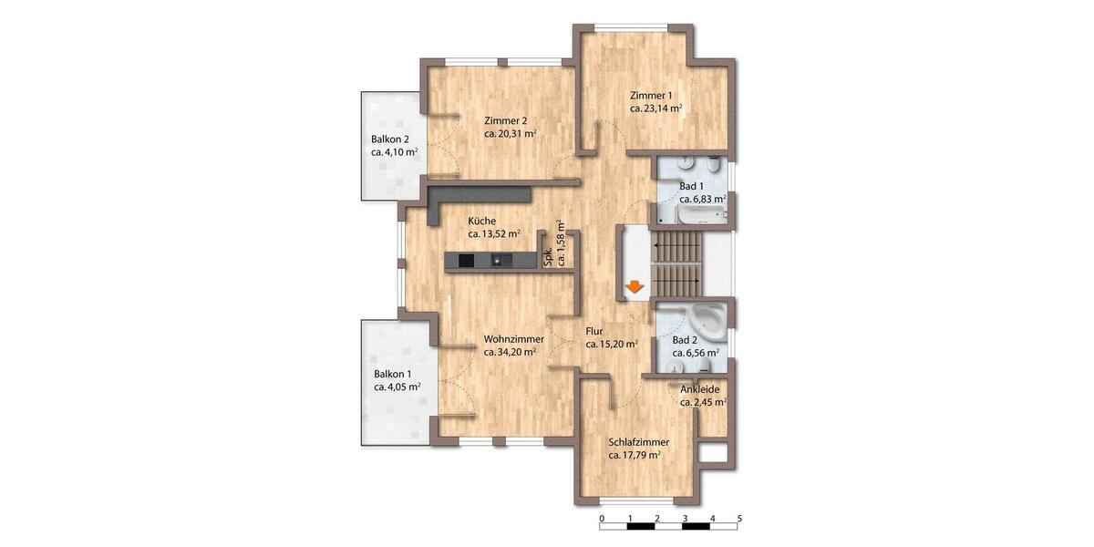 Etagenwohnung Potsdam Berliner Vorstadt - 4 Zimmer, 149 m&sup2;, 2.500&euro; | Angebot:23660029