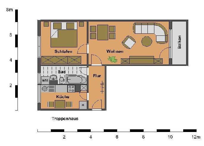 Etagenwohnung Oschersleben Oschersleben - 2 Zimmer, 50 m&sup2;, 279&euro; | Angebot:24738046