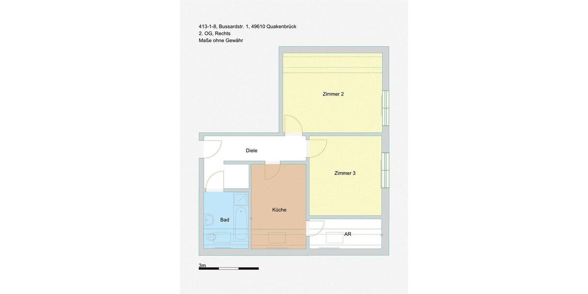 Etagenwohnung Quakenbrück - 2 Zimmer, 58 m&sup2;, 350&euro; | Angebot:26346356