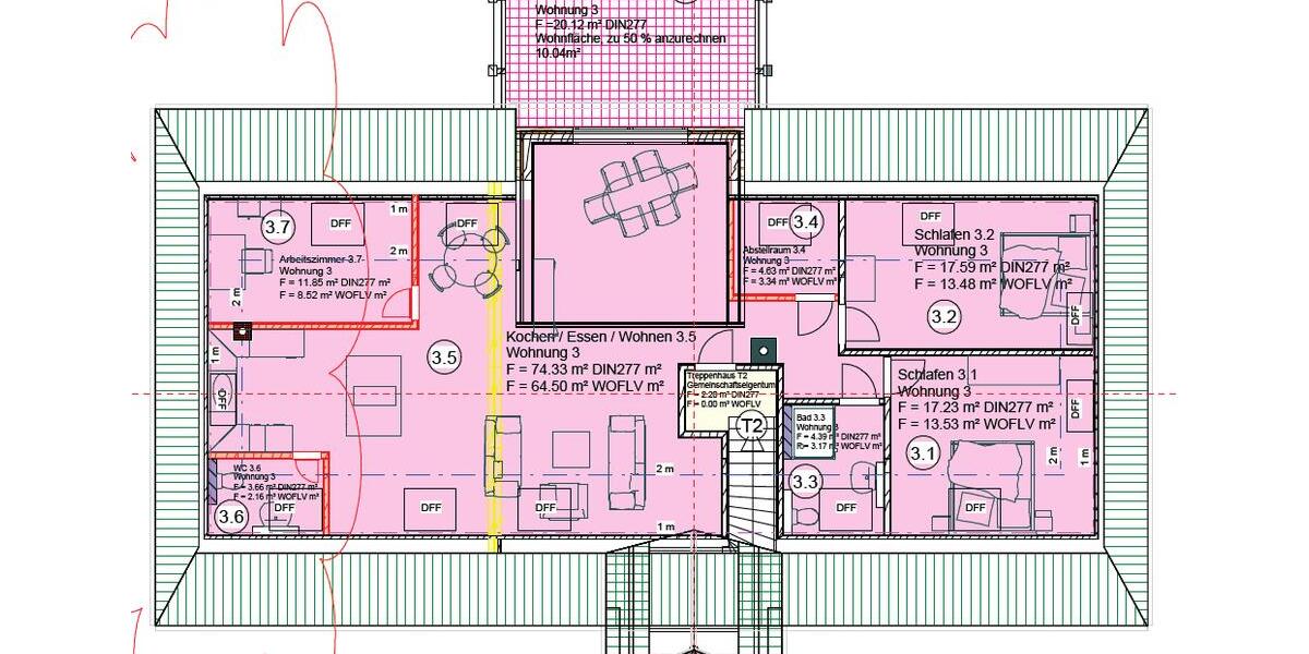 Dachgeschoßwohnung Büsum - 4 Zimmer, 118 m&sup2;, 1.400&euro; | Angebot:24121632