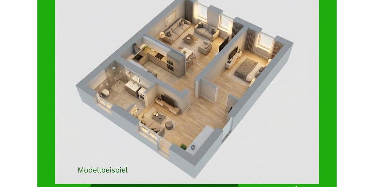 Erdgeschoßwohnung Köthen (Anhalt) - 2 Zimmer, 57 m&sup2;, 380&euro; | Angebot:25869829