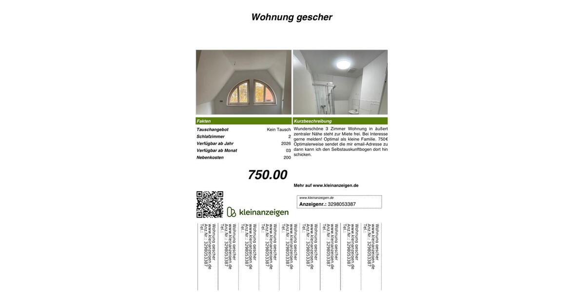 Dachgeschoßwohnung Gescher - 3 Zimmer, 100 m&sup2;, 790&euro; | Angebot:24498151